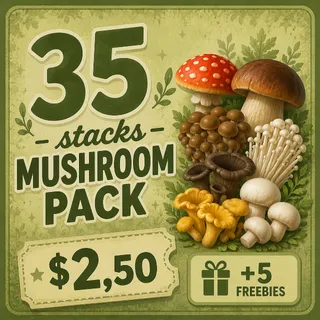 MUSHROOM PACK • 35 STACKS • 5 FREEBIES INCLUDED