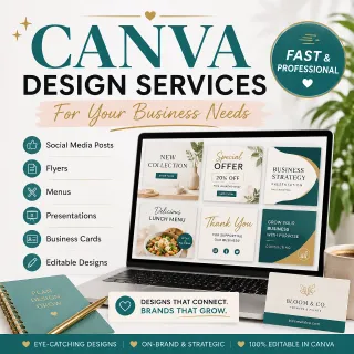 I will create eye-catching Canva designs for your brand or business