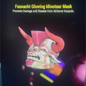 glowing Minotaur mask