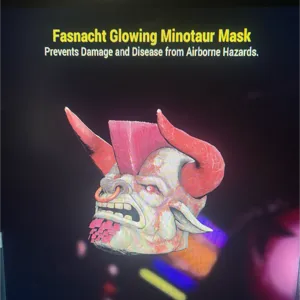 glowing Minotaur mask