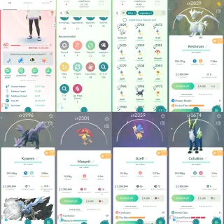 [K32] LEVEL 60 ACCOUNT I 40 SHINY LEGENDARY I SHINY RESHIRAM KYUREM COBALION I NAME CHANGE AVAILABLE I INSTANT ACCESS