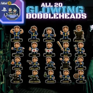 🧍🏽‍♂️🙎🏽‍♂️  All 20 Glowing Bobbleheads  👥🚶
