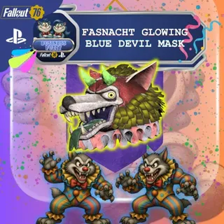 🎭 🎊 🐺 GLOWING BLUE DEVIL MASK ✩₊˚.⋆☾𓃦☽⋆⁺₊✧🪇
