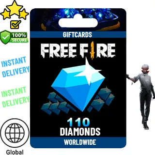 💎 +110 DIAMONDS Garena FREE FIRE Gift Card - INSTANT DELIVERY ⚡