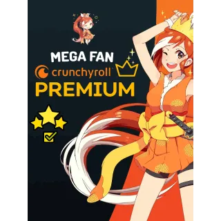 ⚡ Crunchyroll Mega Fan 12 Month | 1-Private Profile Screen 100% Secure and Private ✅