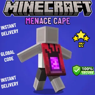 ⛏️ MINECRAFT MENACE CAPE KEY / CODE🔑 / GLOBAL 🌍 ( MINECRAFT JAVA & BEDROCK EDITION ) 🔥 INSTANT DELIVERY 🔥 