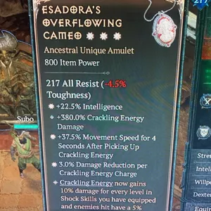 Esedora overflow amulet