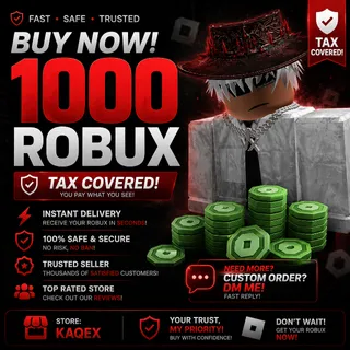 1000 Robux Via (Gamepass Gifting or Own Gamepass/Shirt Tax Covered)