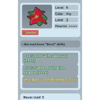 Bee Swarm Simulator | Poinsettia 10% red pollen