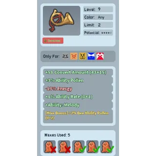 Bee Swarm Simulator | Toy Horn with 2% Bee Ability Pollen Hive Bonus