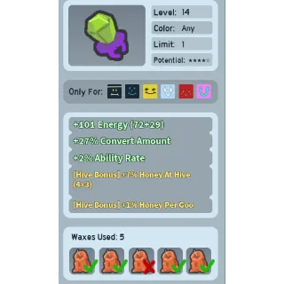 Bee Swarm Simulator | Candy Ring 7% Honey At Hive