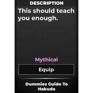 Dummies Guide To Hakuda | Type Soul 