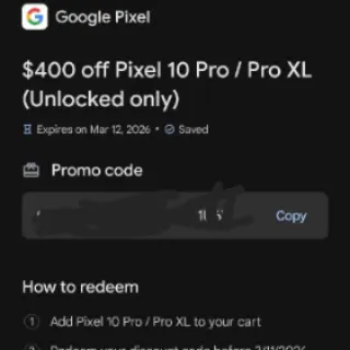 $400 Off Google Store Pixel 10 Pro/ProXL