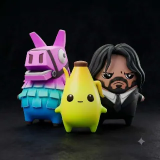 John Wick, Llama And Peely Sprites
