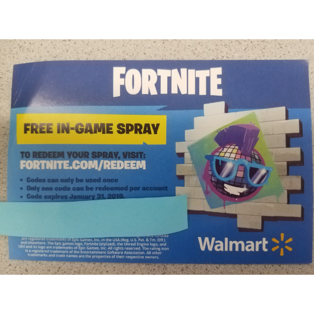 fortnite exclusive walmart spray - fortnite free in game spray