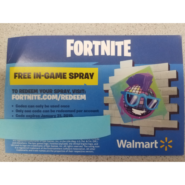 fortnite exclusive walmart spray - fortnite com redeem spray