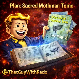 🦋 SACRED MOTHMAN TOME PLAN 🦋 +5% XP BUFF | WISE MOTHMAN | RARE CAMP ITEM | FO76 XBOX