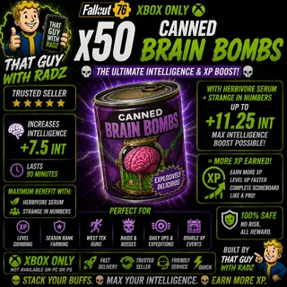 Canned Brain Bombs | Massive Intelligence XP Buff | Fast Delivery ⚡