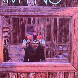 Glowing pig mask