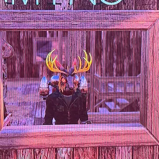Glowing jackalope mask