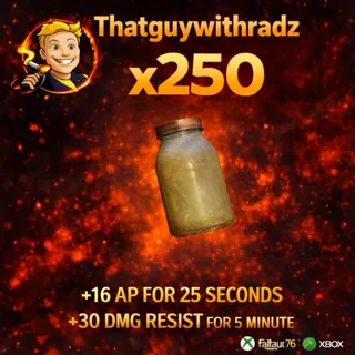 250 Sunshine Oil | AP Boost & Damage Resist | Fallout 76 Xbox | Fast Delivery | ThatGuyWithRadz