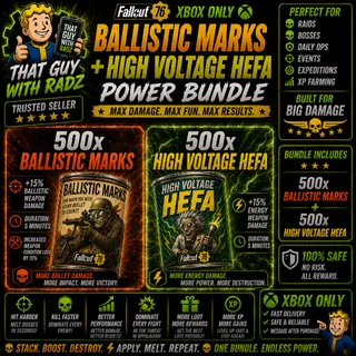 Fallout 76 Xbox | 500 Ballistic Bock + 500 High Voltage Hefe Bundle | Boss Killer Build | Fast Delivery 🔥