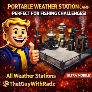 portable weather station camp all weather types|fishing ready|mobile camp|fo76 xbox