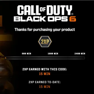 15 MIN DOUBLE XP BOOST💉COD BLACK OPS 6🔥GLOBAL🔑KEY🌎