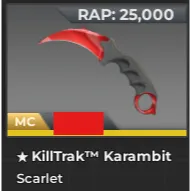 KillTrak Karambit Scarlet | 25k rap