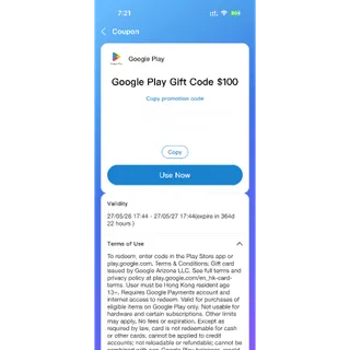 Google play 100hkd