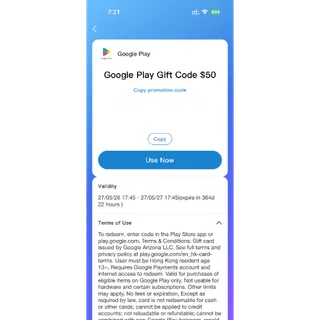 Google play 50hkd