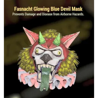 Fasnacht Glowing Blue Devil Mask