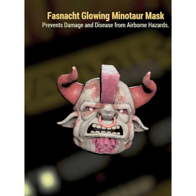 Fasnacht Glowing Minotaur Mask - Fallout 76 Game Items - Gameflip