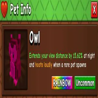 Rainbow Owl Grow A Garden 2