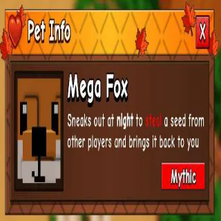 Mega Fox Grow A Garden 2