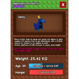 Huge Pterodactyl Grow A Garden