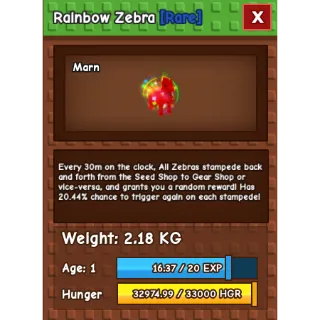 Rainbow Hatched Zebra Grow A Garden