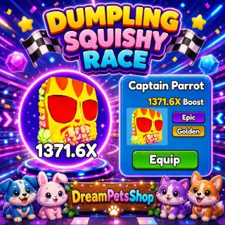 Golden Captain - Parrot Pet Dumpling Squishy Race