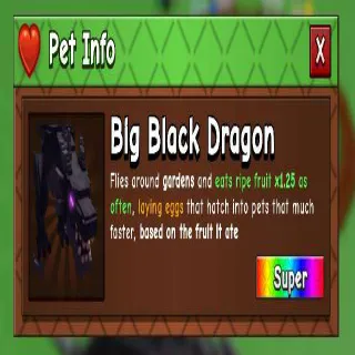 Big Black Dragon Grow A Garden 2
