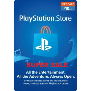 PlayStation Network Gift Card $10 USD PSN UNITED STATES