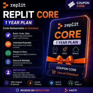 Replit Core – 1 Year | Coupon Code | Instant Delivery