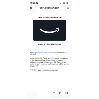 $50.00 USD Amazon