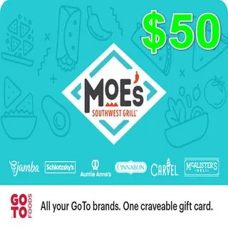 50 usd Moe's Southwest Grill Gift Card