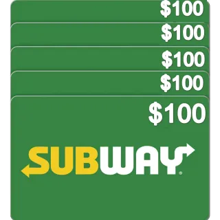 100 usd subway Gift Card