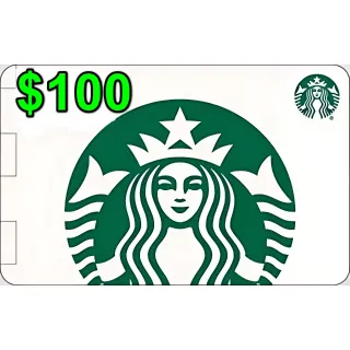 $100 Starbucks Gift Card