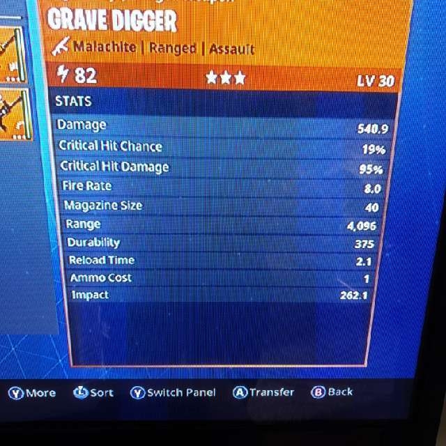 fortnite grave digger lvl 82 legendary x1 - stats for fortnite switch