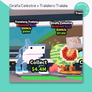 Rebirth 10, 11: Tralalero + Giraffe | Steal a Brainrot 