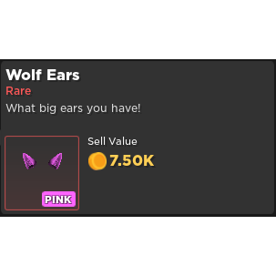 Gear Rumble Quest Wolf Ears In Game Items Gameflip - wolf ears id for roblox