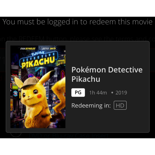 Instant Pokémon Detective Pikachu Hd Ma Code Redeem Now
