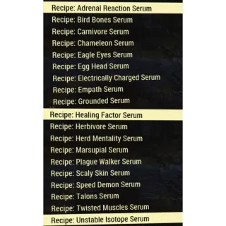 Serum Recipes 